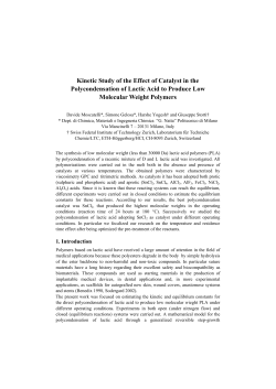 Kinetic Study of the Effect of Catalyst in the Polycondensation of