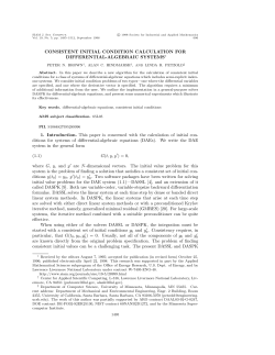 CONSISTENT INITIAL CONDITION CALCULATION FOR