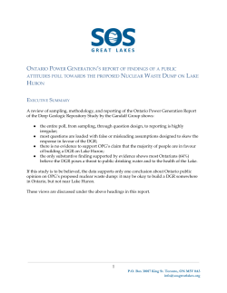 ontario power generation`s report of findings of a public attitudes poll