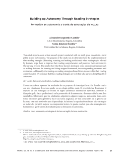 Building up Autonomy Through Reading Strategies