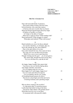 Ode On A Grecian Urn I. Thou still unravish`d bride of