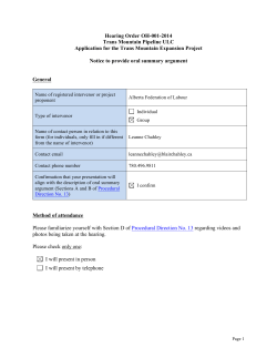 AFL Notice to Provide Oral Summary Argument