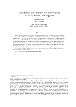 Moral Hazard, Land Fertility and Sharecropping in a Rural