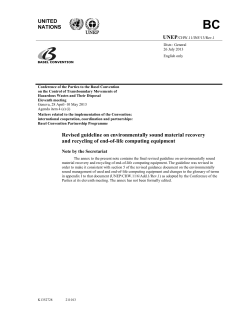 Guideline on Environmentally Sound Material Recovery and Recycling