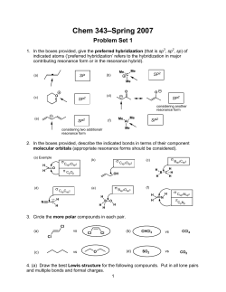 Chem 343&ndash;Spring 2007 Problem Set 1