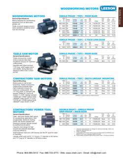 LEESON Single-Phase Woodworking AC Motors