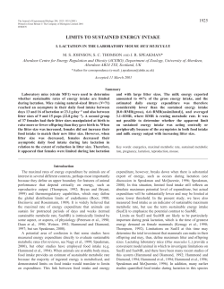 Lactation in mice - Journal of Experimental Biology