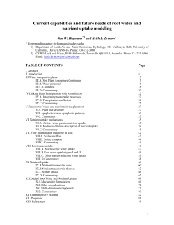 Current capabilities and future needs of root water and nutrient