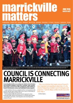 council is connecting marrickville - Marrickville Council