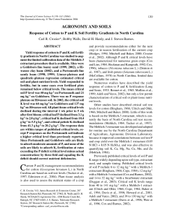 Response of cotton to P and K soil fertility gradients in North Carolina