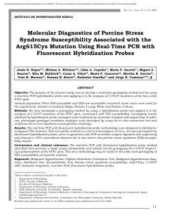 Molecular Diagnostics of Porcine Stress Syndrome Susceptibility