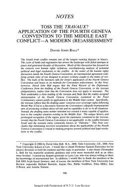 Application of the Fourth Geneva Convention to the Middle East