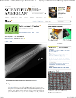 The Ways We Talk About Pain | Anthropology in