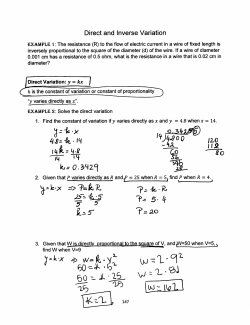 Direct and Inverse Variation