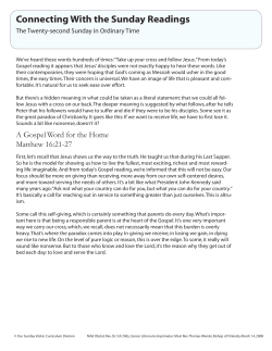 Connecting With the Sunday Readings - Lifelong Catechesis