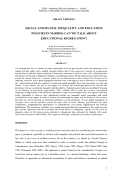 social and spatial inequality and education policies in madrid