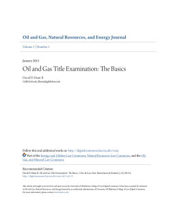 Oil and Gas Title Examination: The Basics