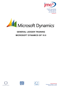 general ledger training microsoft dynamics gp 10.0