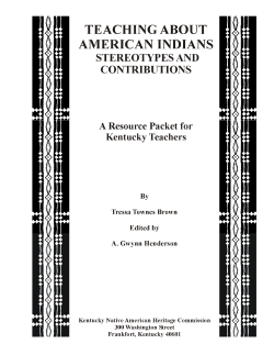 Teaching About American Indians, Stereotypes and
