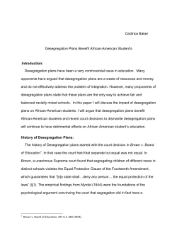 Cedtrice Baker Desegregation Plans Benefit African