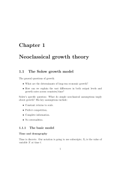 Chapter 1 Neoclassical growth theory