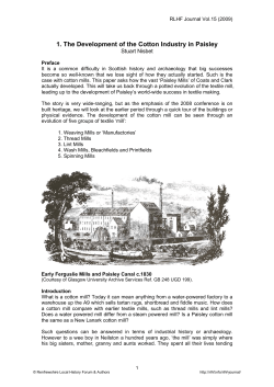 Paisley Cotton Industry, Early Development