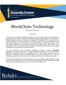 BlockChain Technology - Sutardja Center