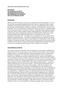 The 1654 Union with Scotland - The Oliver Cromwell website