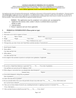 License Application Information