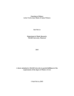 Functions of Silence in the Twelve-tone Music of Anton Webern Kai