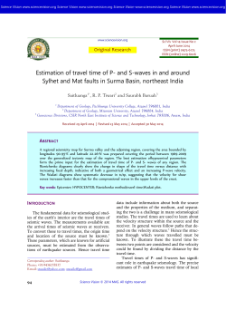Estimation of travel time of P- and S-waves in and