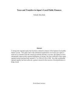 Taxes and Transfers in Japan`s Local Public Finances