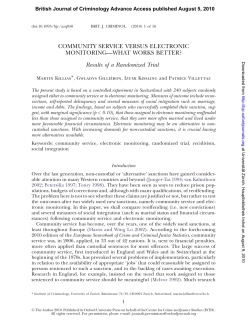 COMMUNITY SERVICE VERSUS ELECTRONIC MONITORING