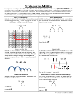 Strategies for Addition