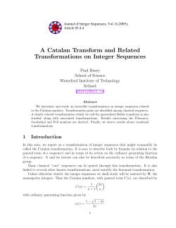 A Catalan Transform and Related Transformations on Integer