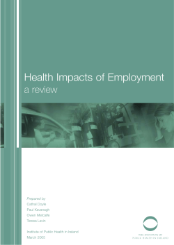 Health Impacts of Employment - Institute of Public Health in Ireland