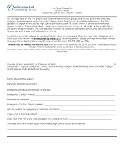 On Thursday April 6th the 11th grade class will be divided into four