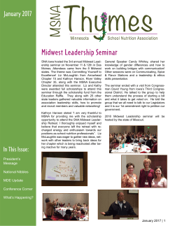 MSNA Thymes January 2017 - Minnesota School Nutrition Association