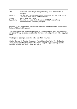 Game design to support learning about the surrender of Singapore