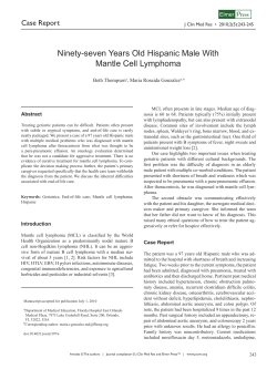Ninety-seven Years Old Hispanic Male With Mantle Cell Lymphoma