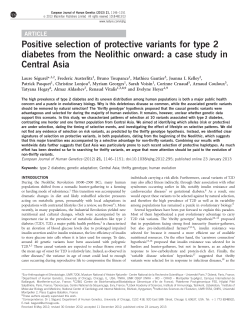 Positive selection of protective variants for type 2 diabetes