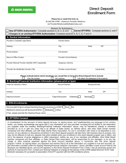 Direct Deposit Enrollment Form