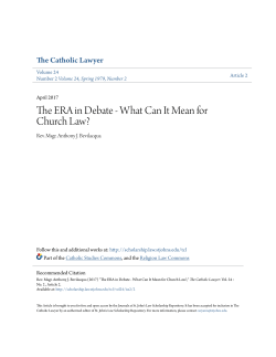 The ERA in Debate - What Can It Mean for Church Law?