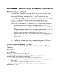 Co-op Report Guidelines: Speech Communication Program
