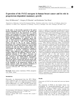 Expression of the PAX2 oncogene in human breast cancer