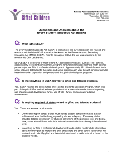 Questions and Answers about the Every Student Succeeds Act (ESSA)