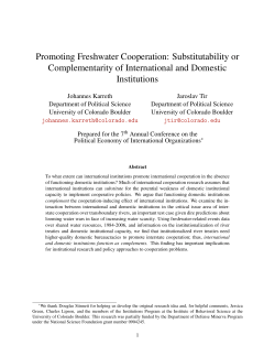 Promoting Freshwater Cooperation