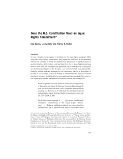 Does the U.S. Constitution Need an Equal Rights Amendment?