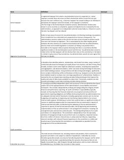 Term Definition Acronym Active taxpayer A registered taxpayer