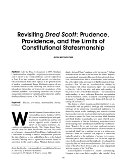Revisiting Dred Scott: Prudence, Providence, and the Limits of